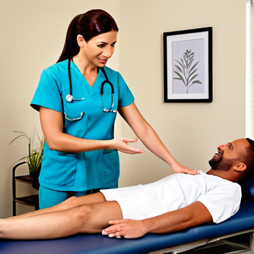**Image Prompt:** A confident physical therapist negotiating salary with a friendly HR manager, emphasizing their value to the company. The scene should be set in a modern office with a supportive and collaborative atmosphere.