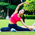 **

"A Thai woman in athletic wear, doing warm-up stretches in a park in Bangkok, fully clothed, appropriate attire, safe for work, natural pose, perfect anatomy, high quality, professional photography, bright daylight."

**