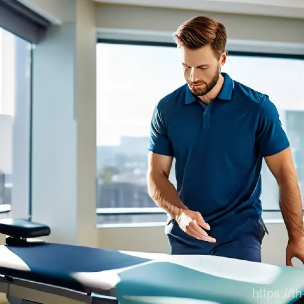 스포츠의학 전문가 커리어 개발 - **Image Prompt 1: Focused Rehabilitation in a Modern Clinic**
"A bright, clean, and modern physi...