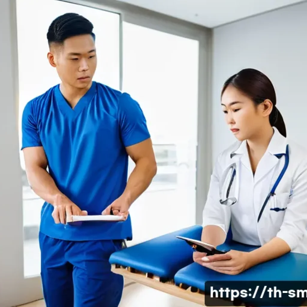 스포츠의학 연봉 협상 전략 - **Prompt:** A confident Thai sports medicine professional, either male or female, in their late 20s ...